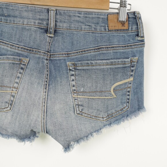 American Eagle Outfitters Frayed cut off sequin denim shorts size 2 - Picture 10 of 10